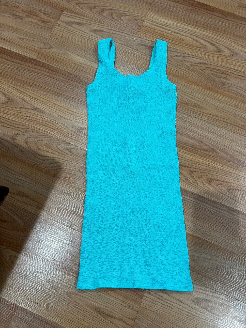 MC2 Saint Barth Turquoise Crinkle Tank Dress for Kids